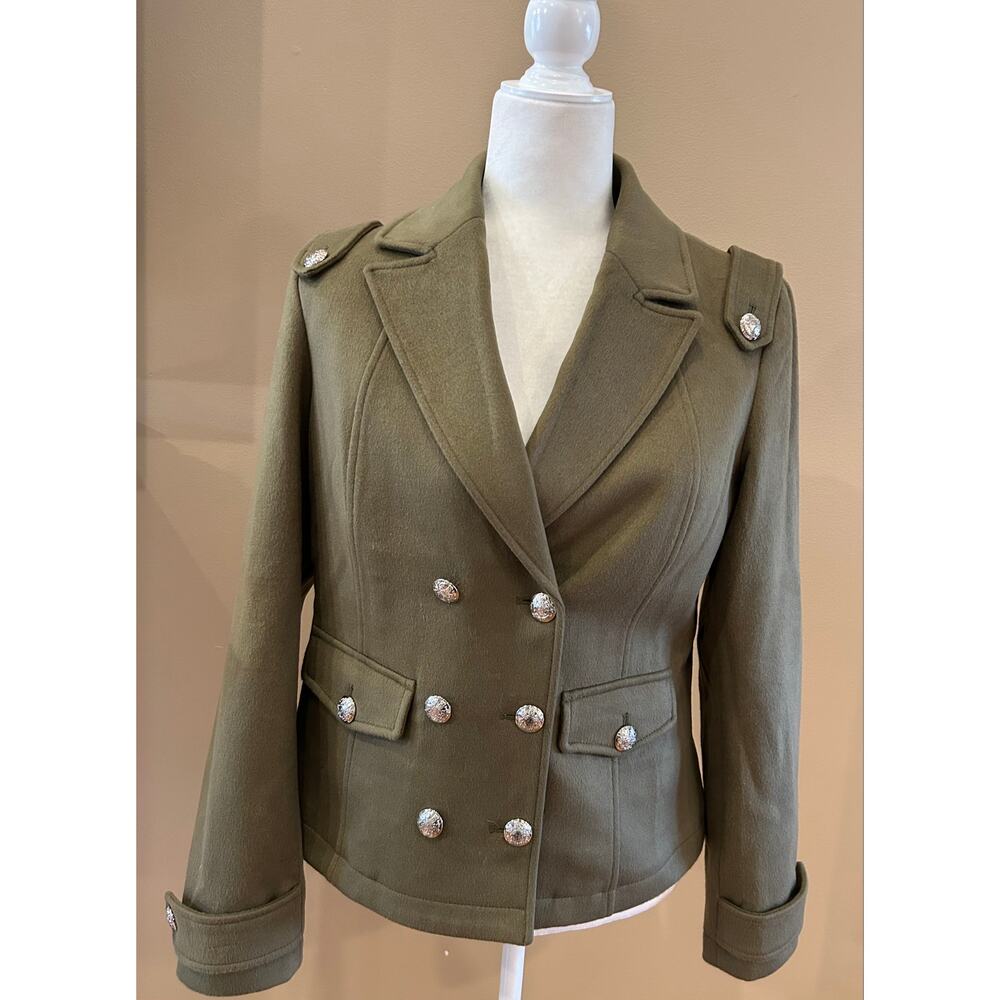 White House Black Market Women’s Military Style Jacket in Olive Green, Size S